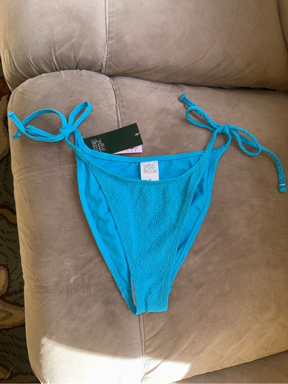Wild Fable Turquoise Low Rise, Side Tie, Cheeky Bikini Bottoms NWT